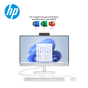 HP 24-cr0048d 23.8" FHD All-in-One Desktop PC Shell White ( Athlon 7120U, 8GB, 512GB SSD, ATI, W11, H&S )