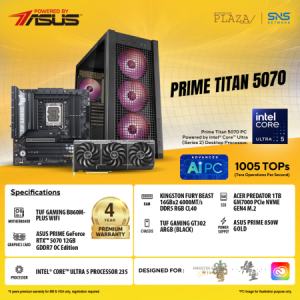 JOI GAMING PC POWERED BY ASUS PRIME ( CORE ULTRA 5 235, 32GB, 1TB, RTX5070 12GB )