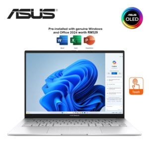Asus Zenbook 14 OLED UX3405C-APZ146WS 14" 3K Laptop Foggy Silver ( CU5-225H, 16GB, 512GB, Intel Arc, W11, HS+M365 )