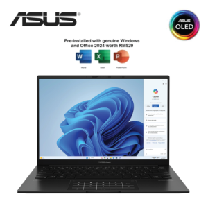 Asus ZenBook 14 OLED UM3406K-AQD112WS 14'' WUXGA Laptop Jade Black ( Ryzen AI 7, 16GB, 512GB SSD, ATI, W11, HS+M365 )