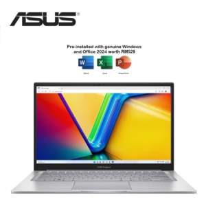 Asus VivoBook 14 A1405V-ALY410WS 14'' WUXGA Laptop Cool Silver ( i5-13420H, 16GB, 512GB SSD, Intel, W11, HS+M365 )
