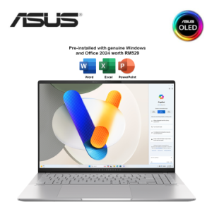 Asus VivoBook S 16 OLED M5606W-AMX078WMS 16" 3.2K Laptop Cool Silver ( Ryzen AI 9, 24GB, 512GB SSD, ATI, W11, HS+M365 )