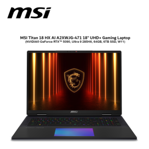 MSI Titan 18 HX AI A2XWJG-471 18" UHD+ Gaming Laptop ( NVIDIA® GeForce RTX™ 5090, Ultra 9 285HX, 64GB, 6TB SSD, W11 )