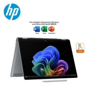 HP OmniBook X FlipNGAI 14-fk0047AU 14" 2K Touch Laptop Meteor Silver ( AI 7 350, 16GB, 512GB SSD, ATI, W11, HS+M365 )