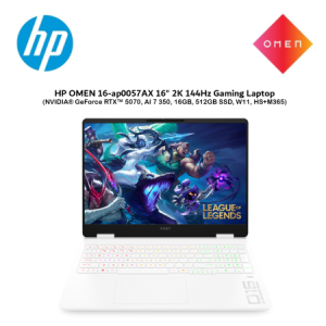 HP OMEN 16-ap0057AX 16" 2K 144Hz Gaming Laptop ( NVIDIA® GeForce RTX™ 5070, AI 7 350, 16GB, 512GB SSD, W11, HS+M365 )