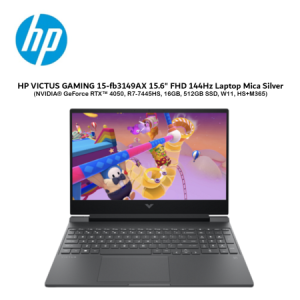 HP VICTUS GAMING 15-fb3149AX 15.6" FHD 144Hz Laptop Mica Silver (NVIDIA® GeForce RTX™ 4050,R7-7445HS,16GB,512GB SSD,W11,HS+M365)