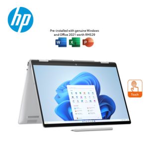 HP Envy X360 14-Fa0058AU 14'' WUXGA Touch 2-In-1 Laptop Glacier Silver ( Ryzen 5 8640HS, 16GB, 512GB SSD, ATI, W11, HS+M365 )
